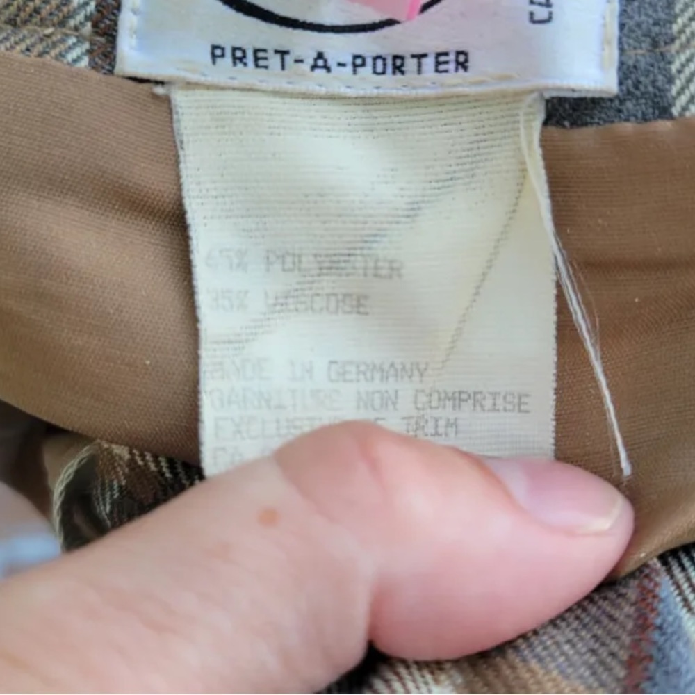 CORANIT PRET-A-PORTER vintage made in Germany plaid skirt, nova check vibes - Picture 7 of 7